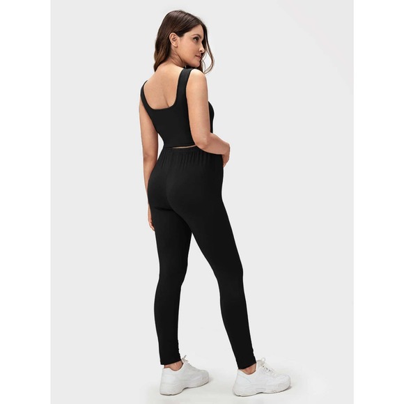 Maternity Scoop Neck Crop Top Leggings Set - Picture 2 of 9